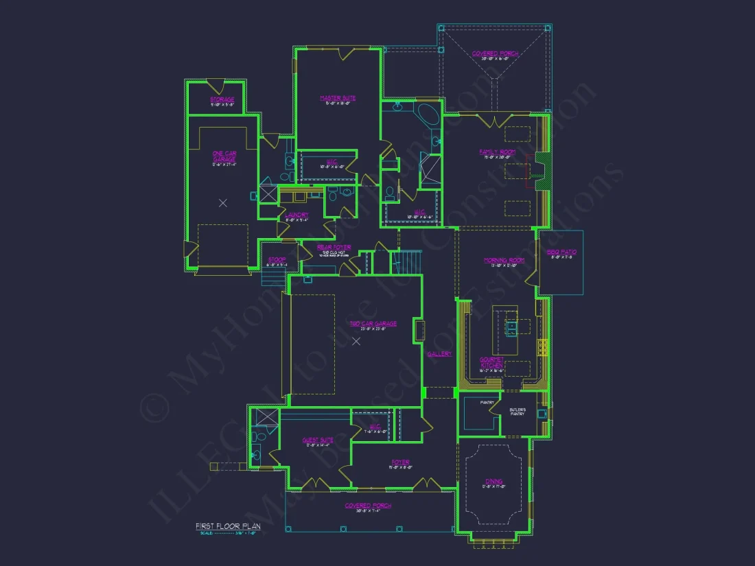 Spacious house Floor Plan with Blueprint & CAD Designs