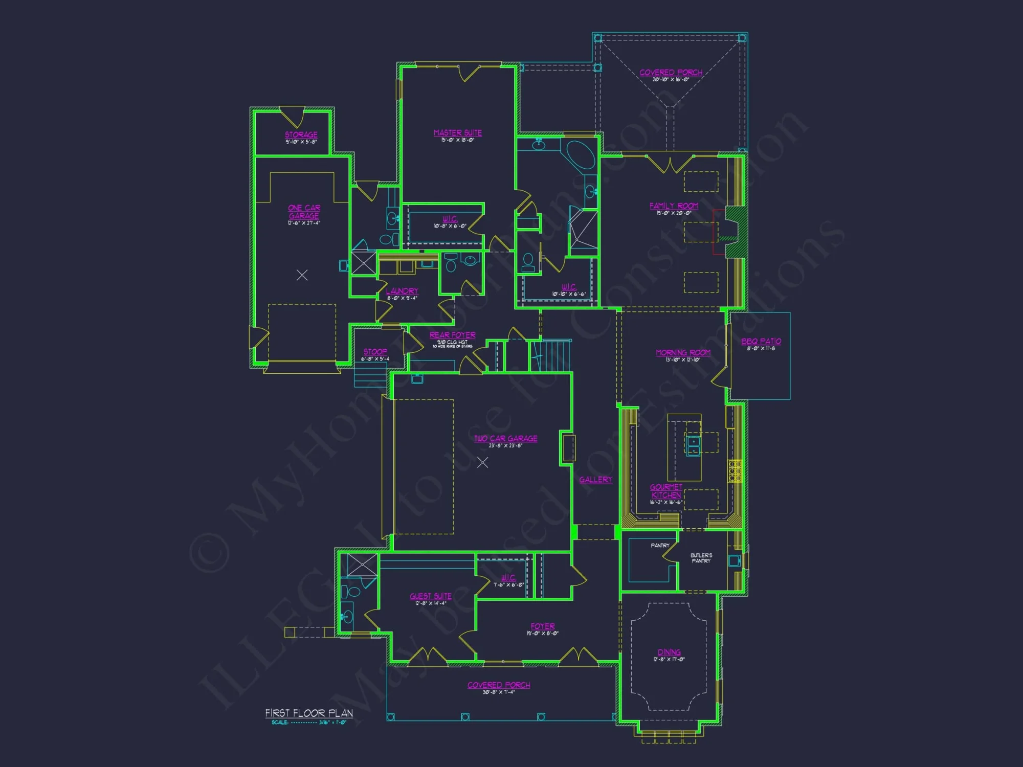 Spacious house Floor Plan with Blueprint & CAD Designs