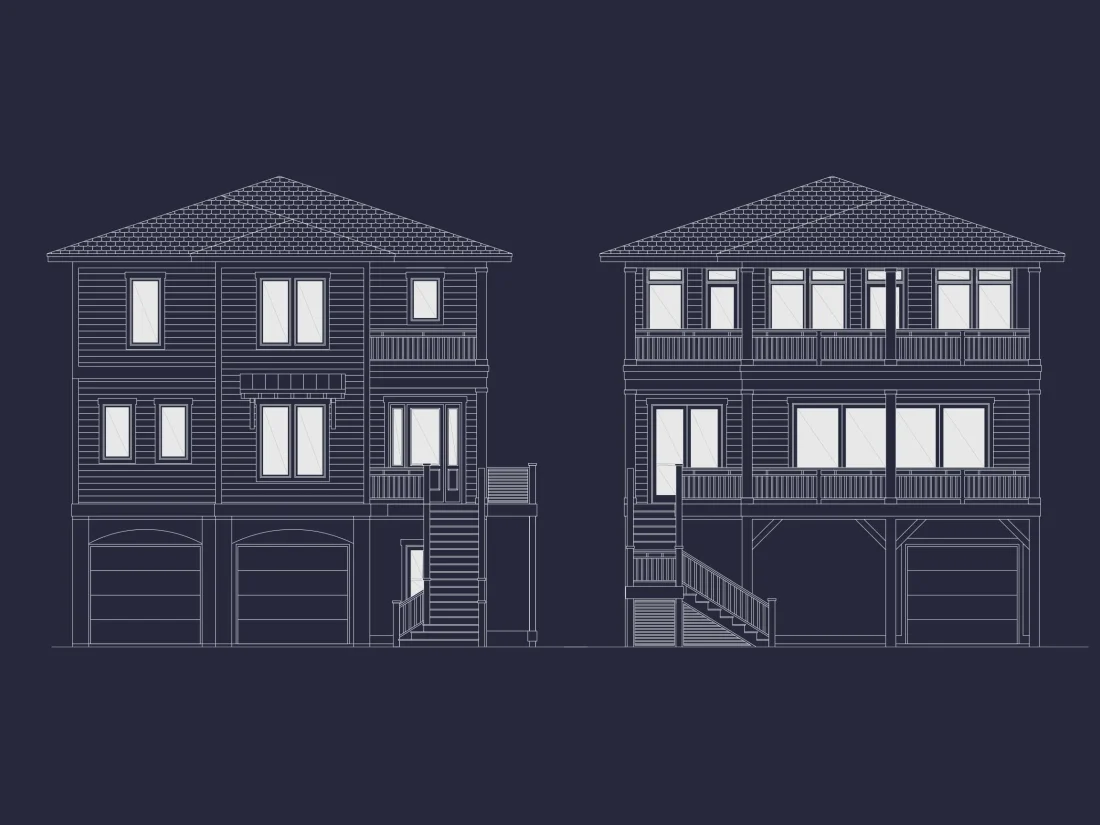 Modern Coastal house Plan with Spacious Design and Blueprint