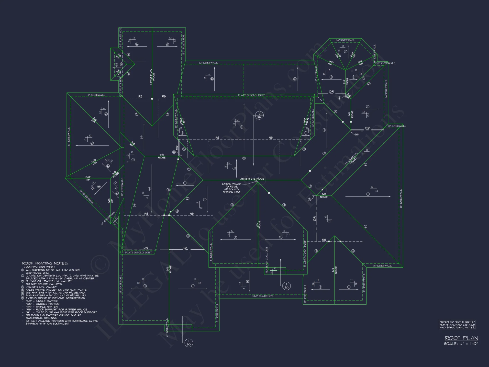 Modern house Plan with 2 Floors, 4 Bedrooms, and CAD Blueprint Designs