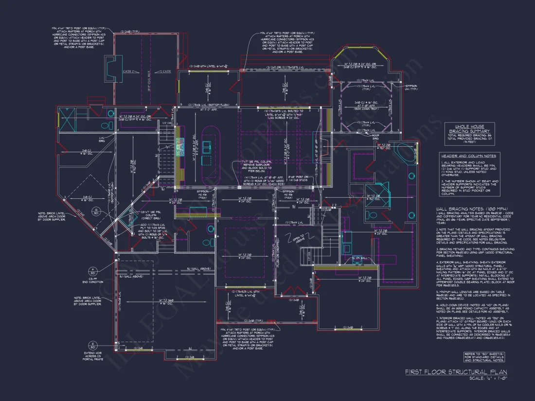 Modern house Plan with 2 Floors, 4 Bedrooms, and CAD Blueprint Designs