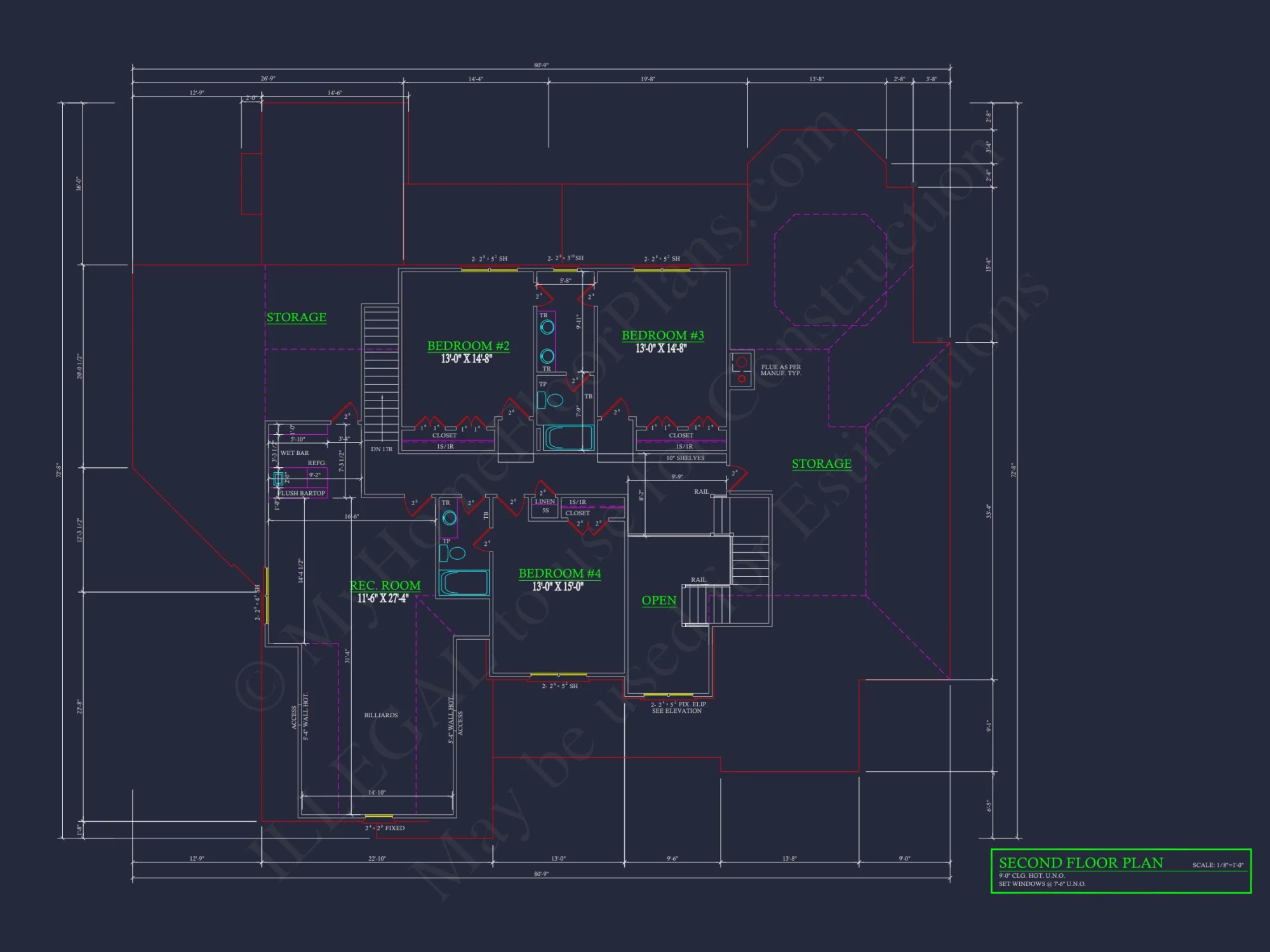 Modern house Plan with 2 Floors, 4 Bedrooms, and CAD Blueprint Designs