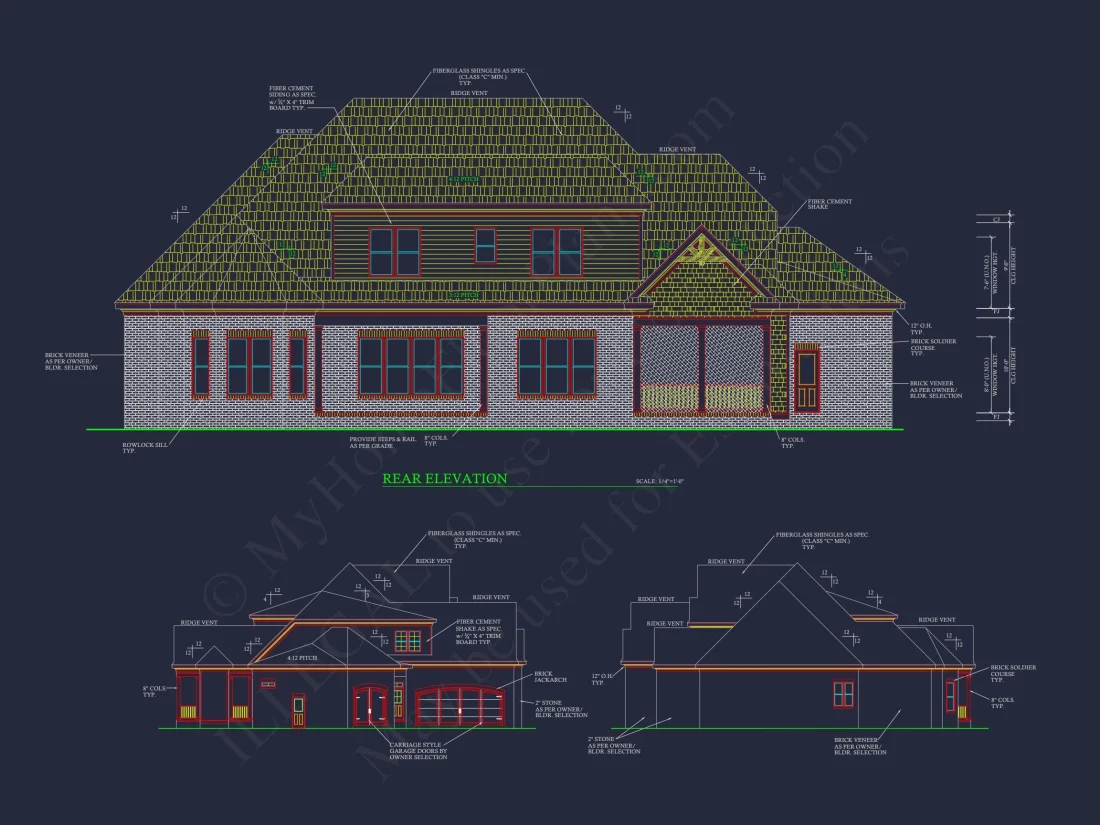 Modern house Plan with 2 Floors, 4 Bedrooms, and CAD Blueprint Designs