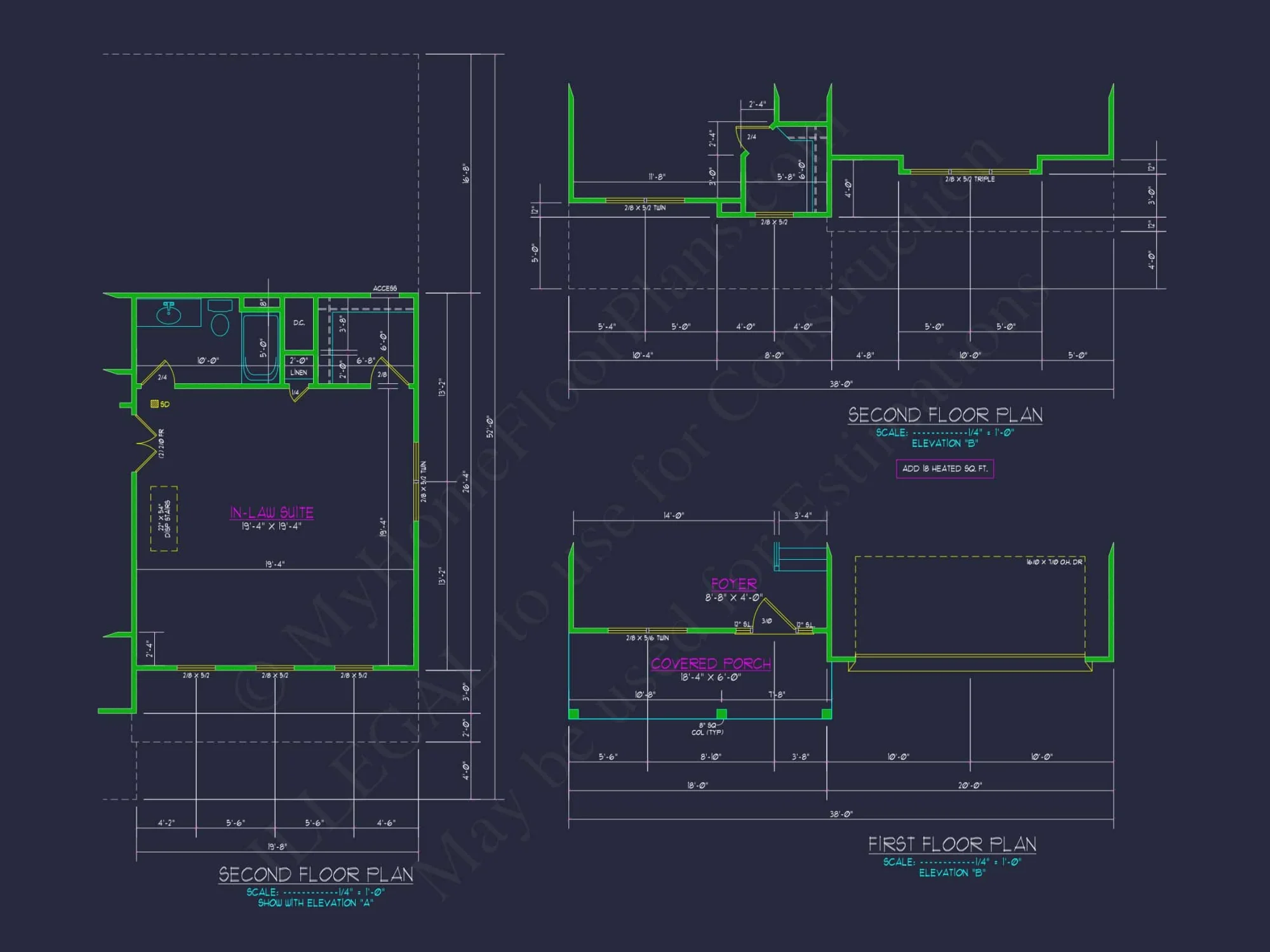 3 Bedroom house Plan with CAD Blueprints for Modern Designs