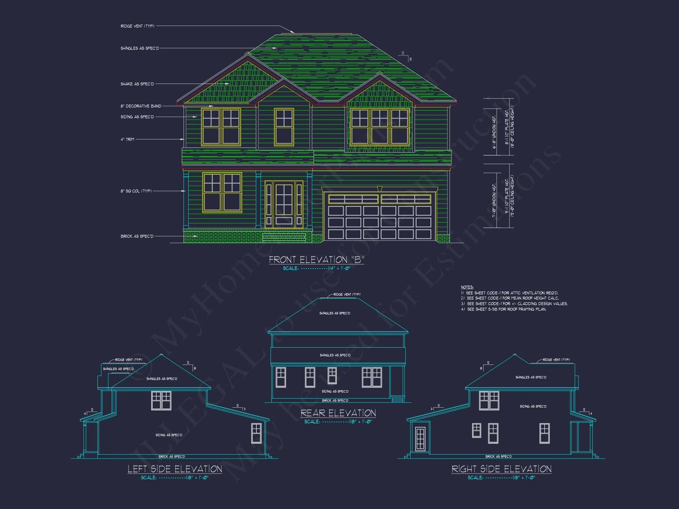 15-1495 HOUSE PLAN - 3-Bed, 2.5-Bath Modern Suburban House Plan – 2,337 Sq Ft with Bonus Room & Porches 28 3 Bedroom house Plan with CAD Blueprints for Modern Designs