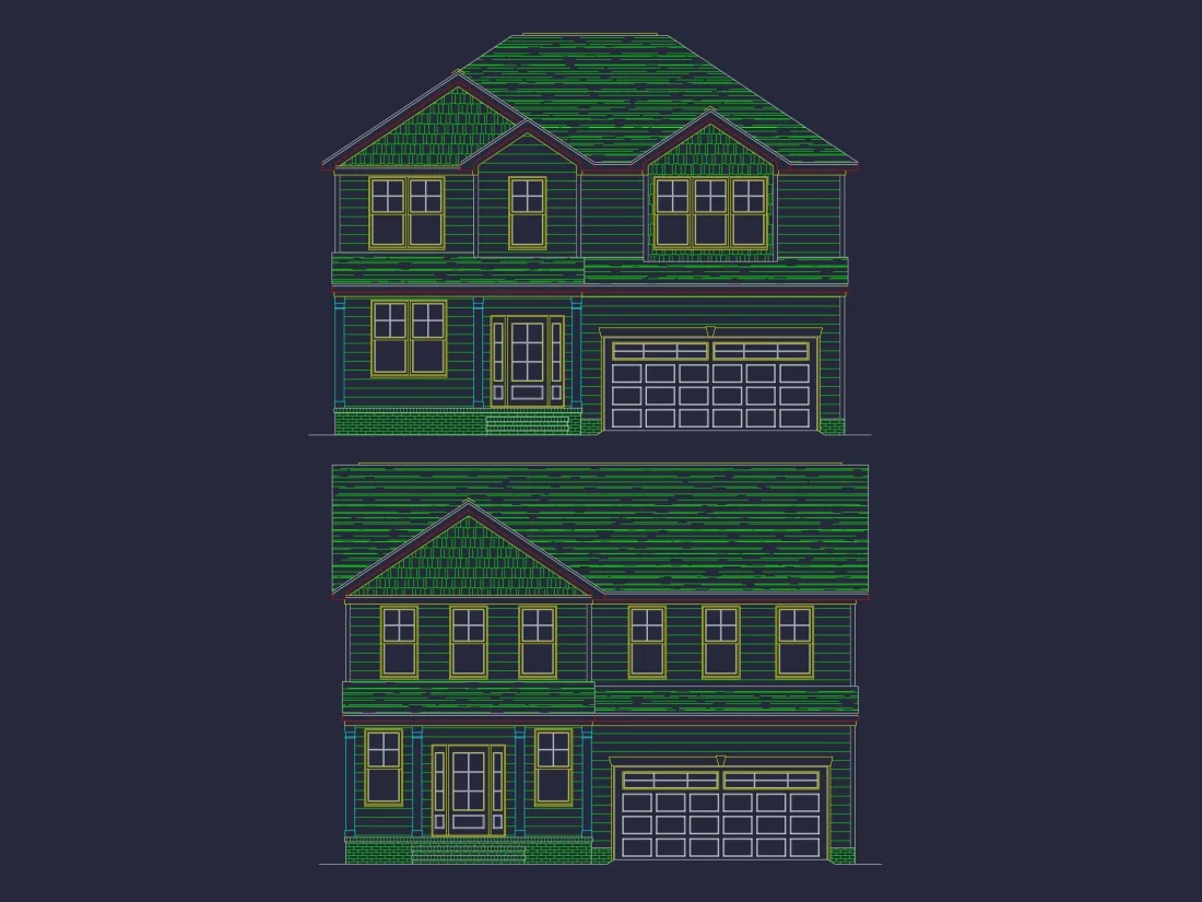 3 Bedroom house Plan with CAD Blueprints for Modern Designs