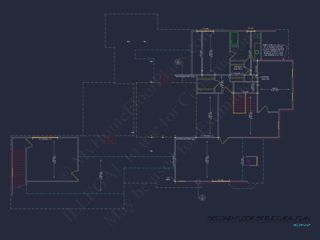 Discover This Colonial Floor Plan with a Spacious CAD house Design