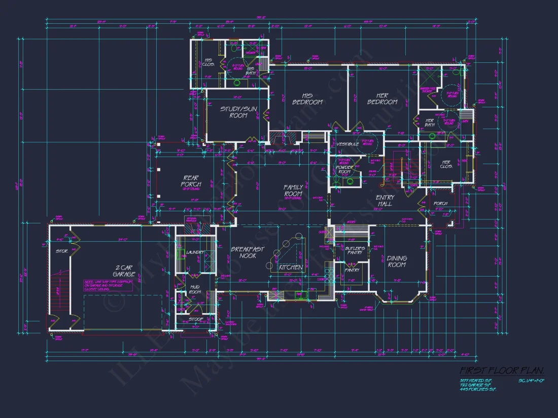 Discover This Colonial Floor Plan with a Spacious CAD house Design