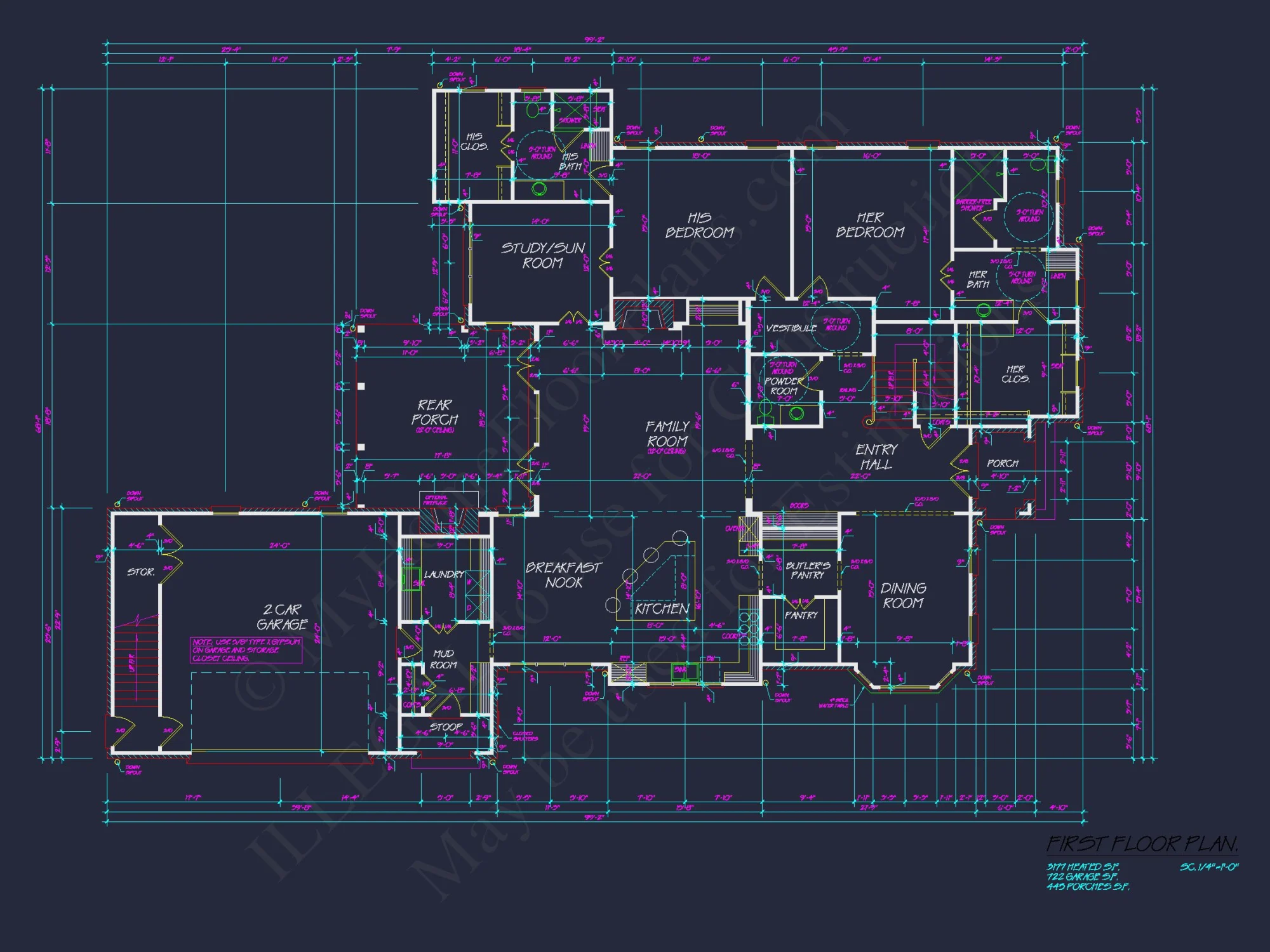 Discover This Colonial Floor Plan with a Spacious CAD house Design