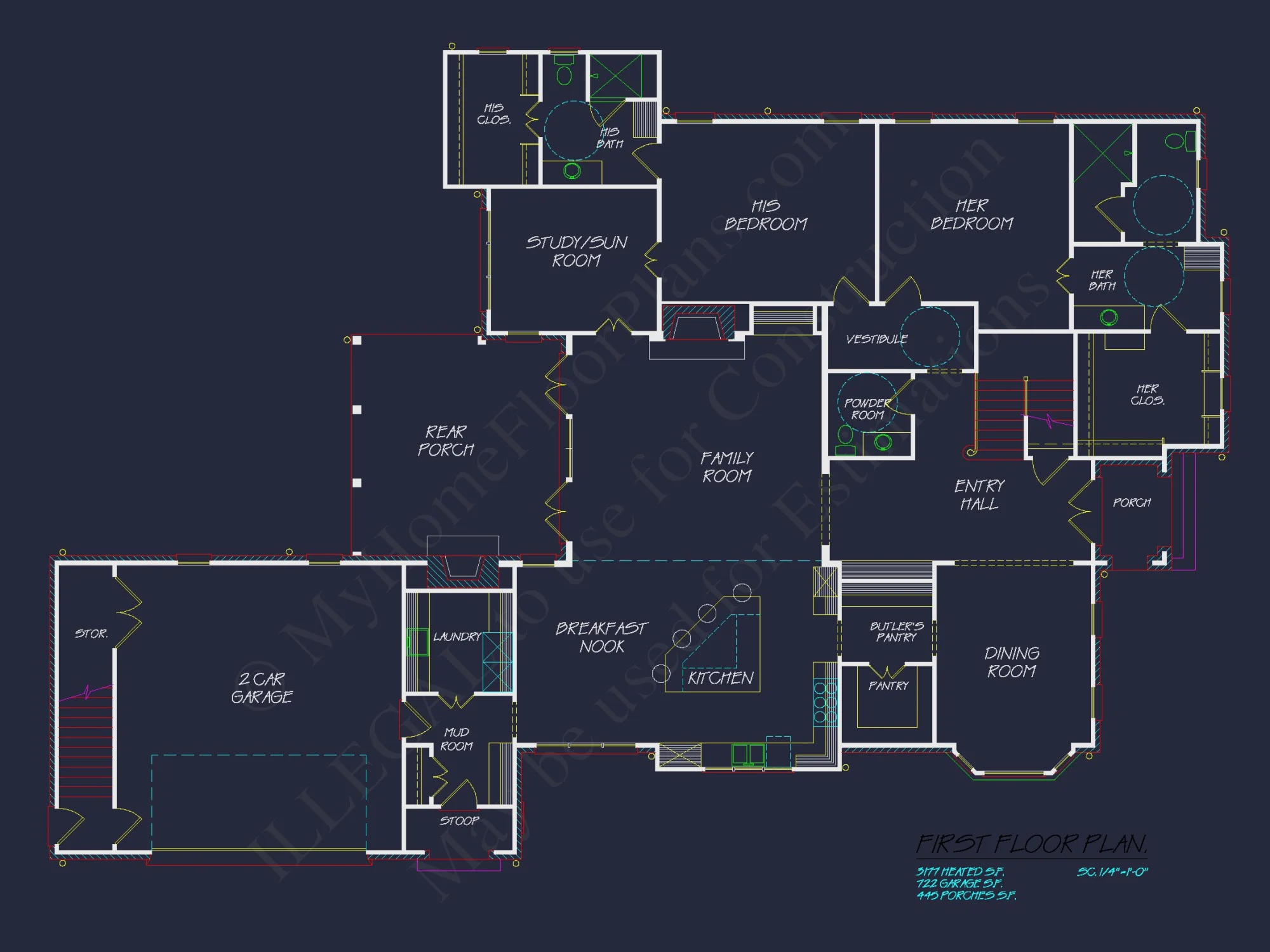 Discover This Colonial Floor Plan with a Spacious CAD house Design