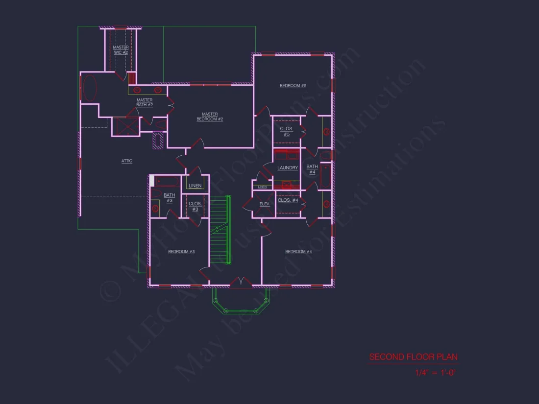 Elegant house Blueprint with 3.5 Floors & CAD Designs