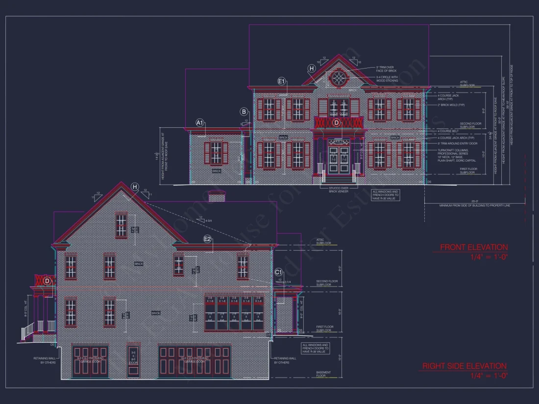Elegant house Blueprint with 3.5 Floors & CAD Designs