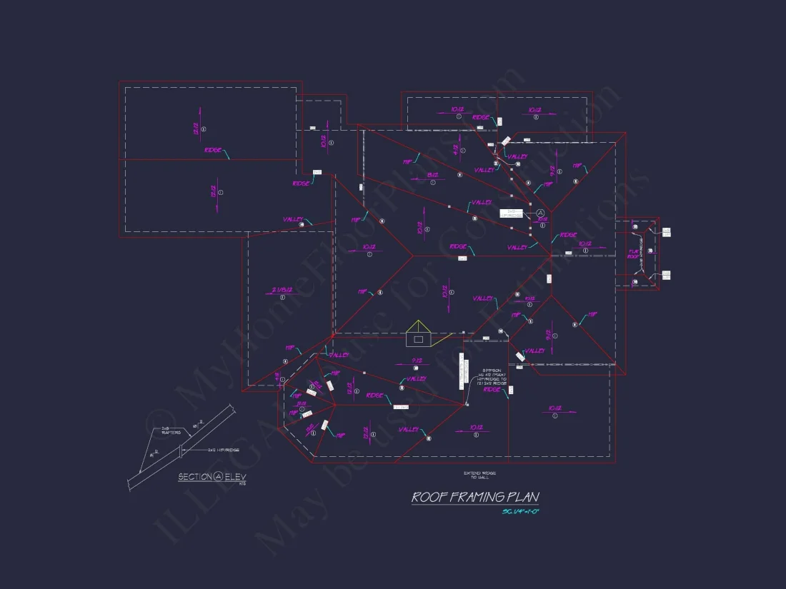 Colonial house Floor Plan: 2-Story, 5-Bed, 4-Bath Blueprint