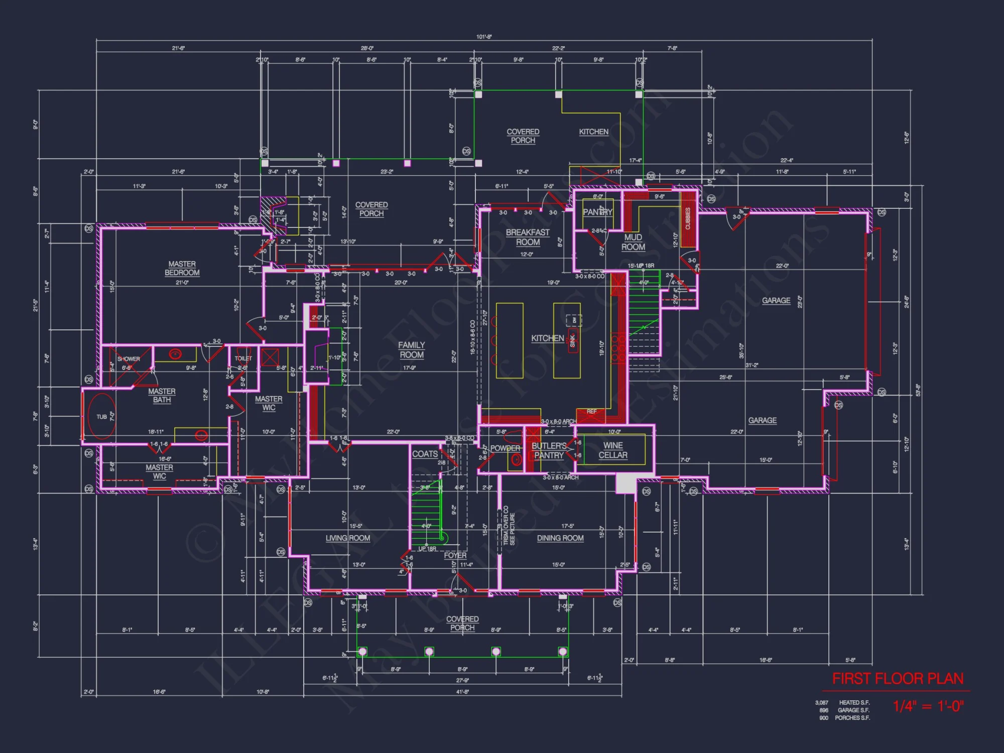Luxury house Plan with 2 Floors, 4 Bedrooms, and CAD Designs
