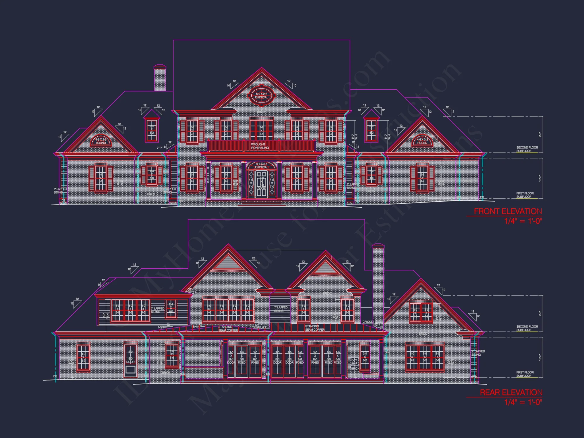 Luxury house Plan with 2 Floors, 4 Bedrooms, and CAD Designs