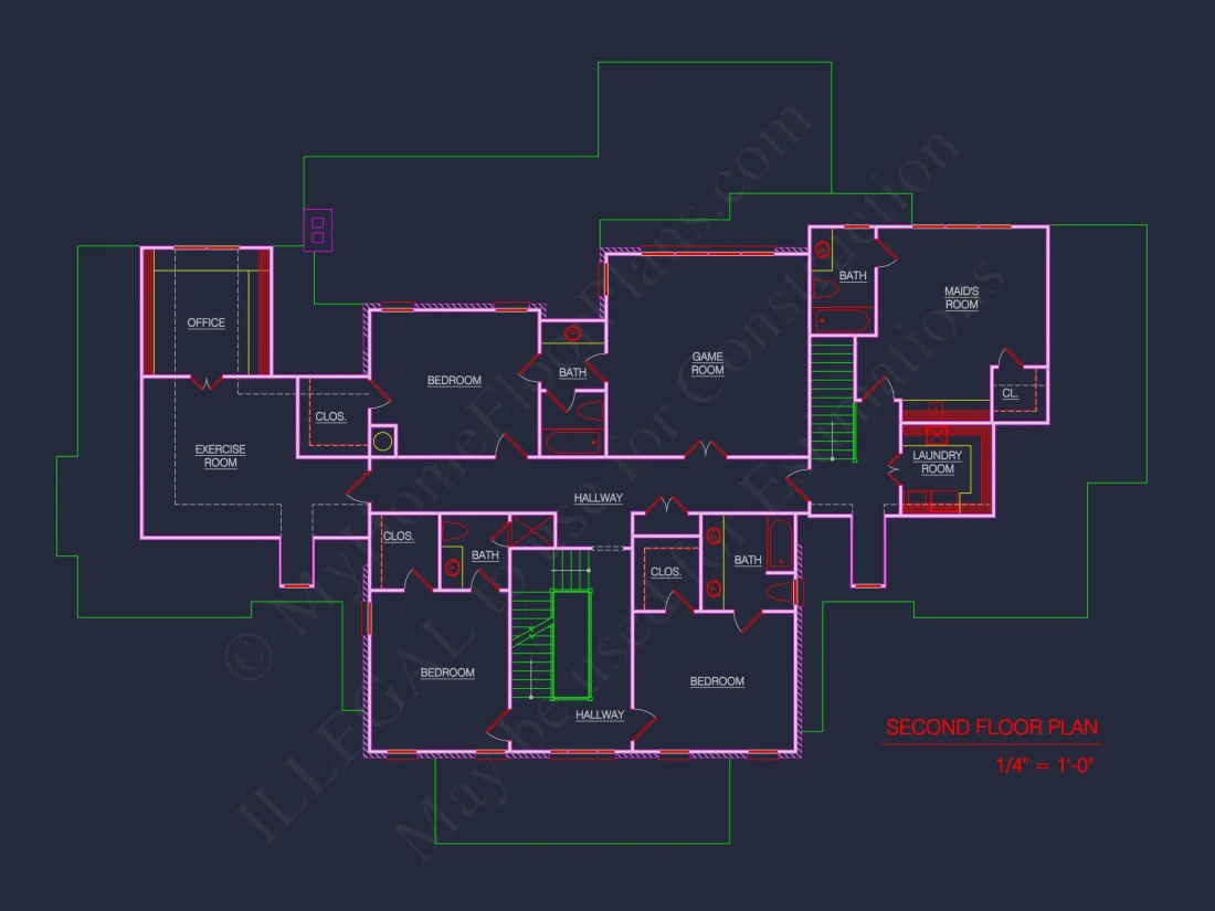 Luxury house Plan with 2 Floors, 4 Bedrooms, and CAD Designs