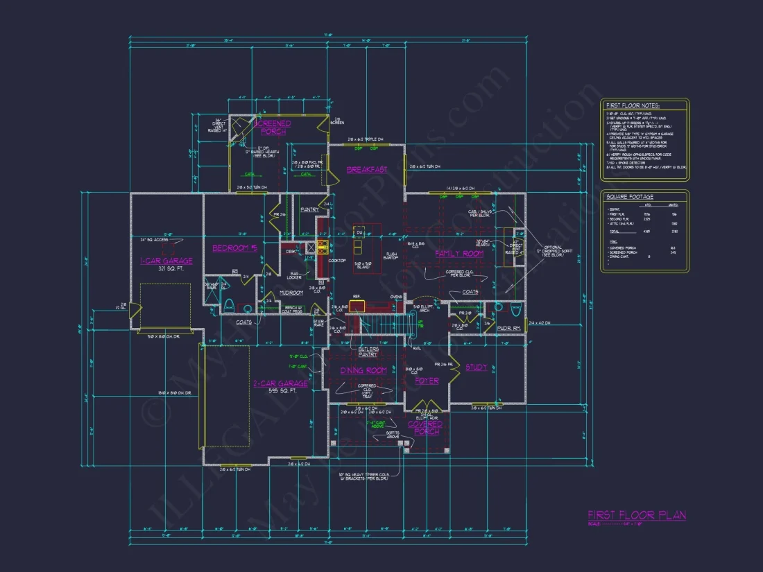 Spacious house Plan with Detailed CAD Floor Plan