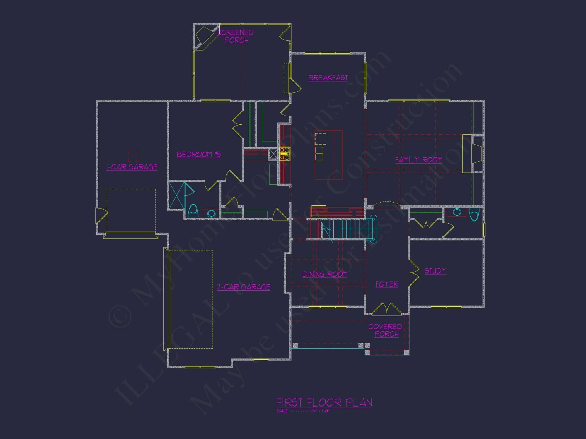 Spacious house Plan with Detailed CAD Floor Plan