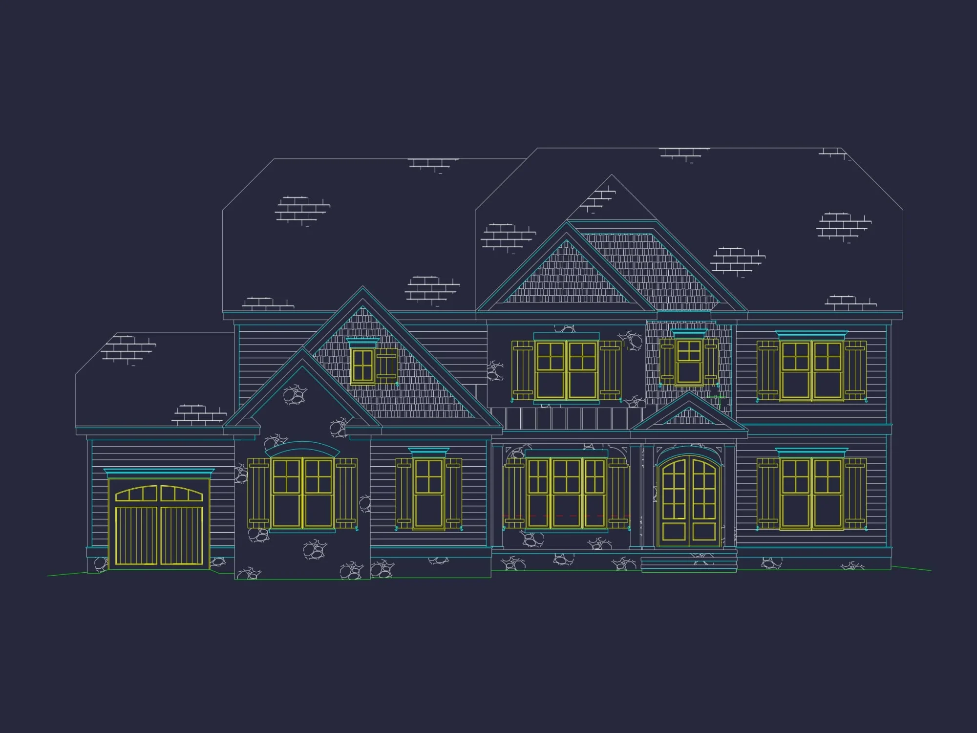 Spacious house Plan with Detailed CAD Floor Plan