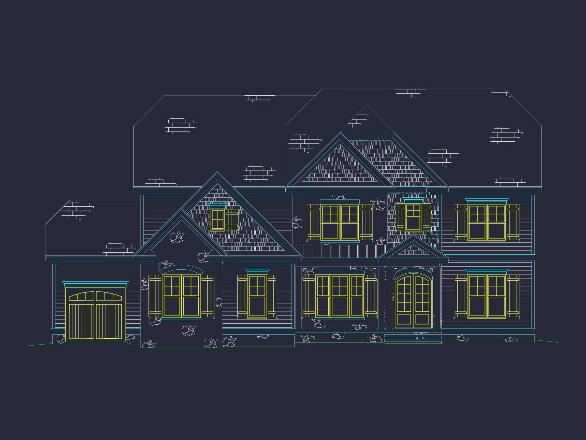 Spacious house Plan with Detailed CAD Floor Plan
