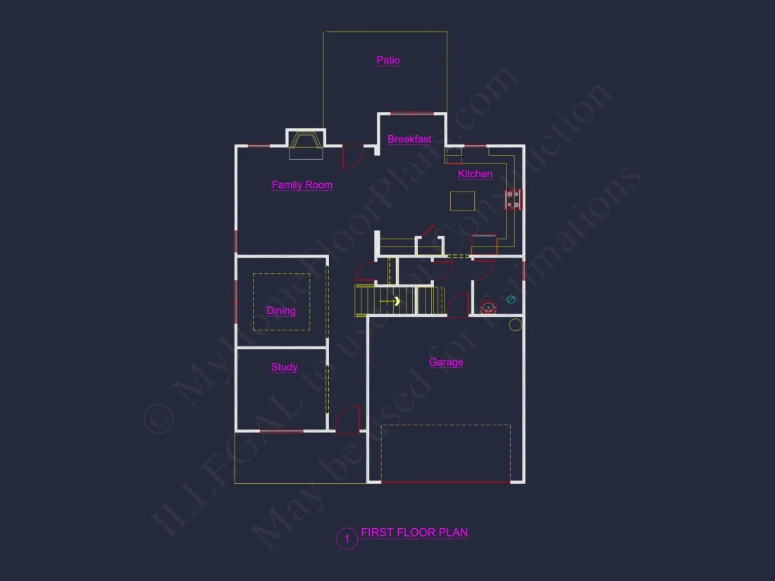 Modern Craftsman house Plan with Flexible Floor Designs and CAD Blueprint