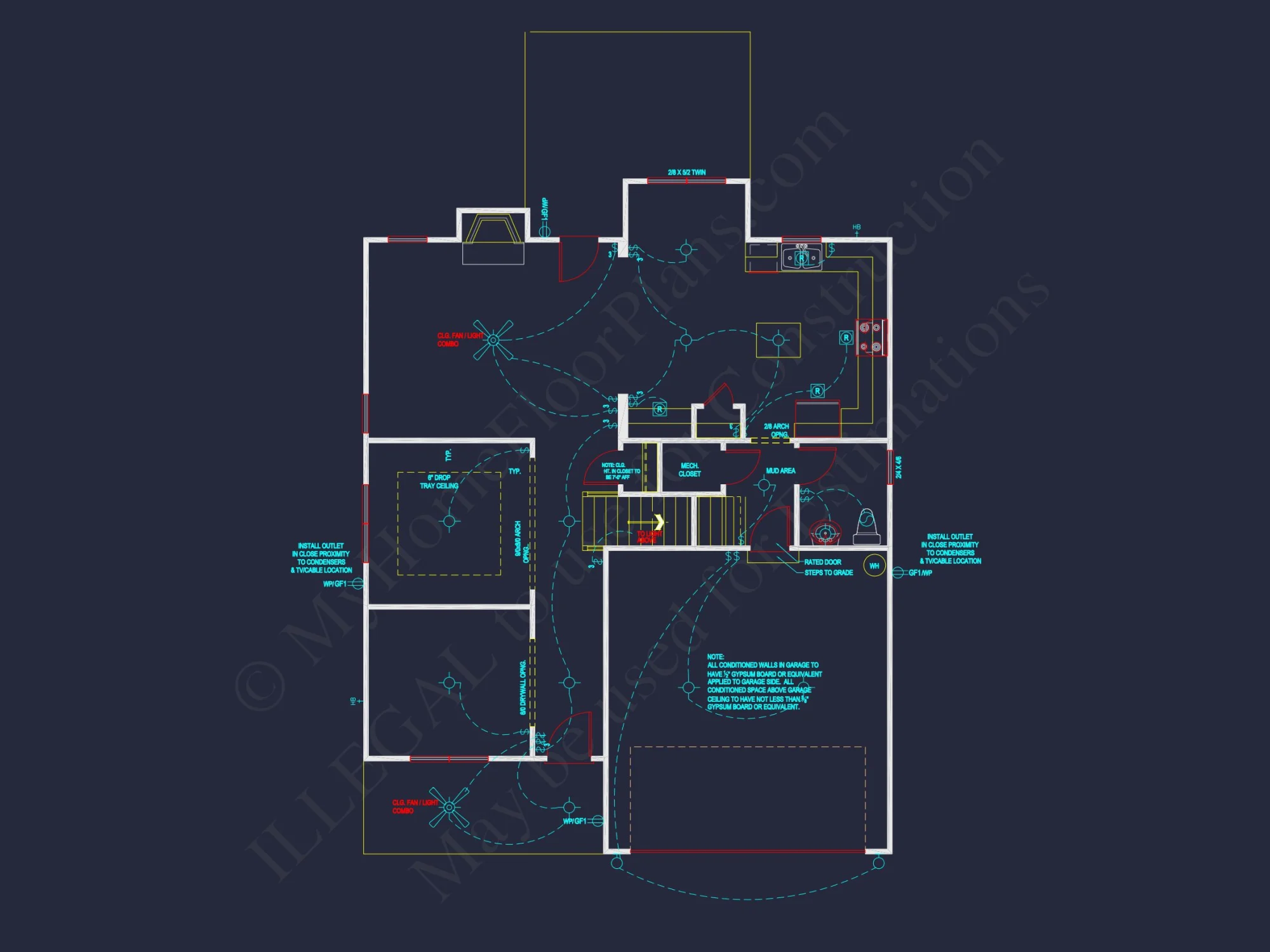Modern Craftsman house Plan with Flexible Floor Designs and CAD Blueprint