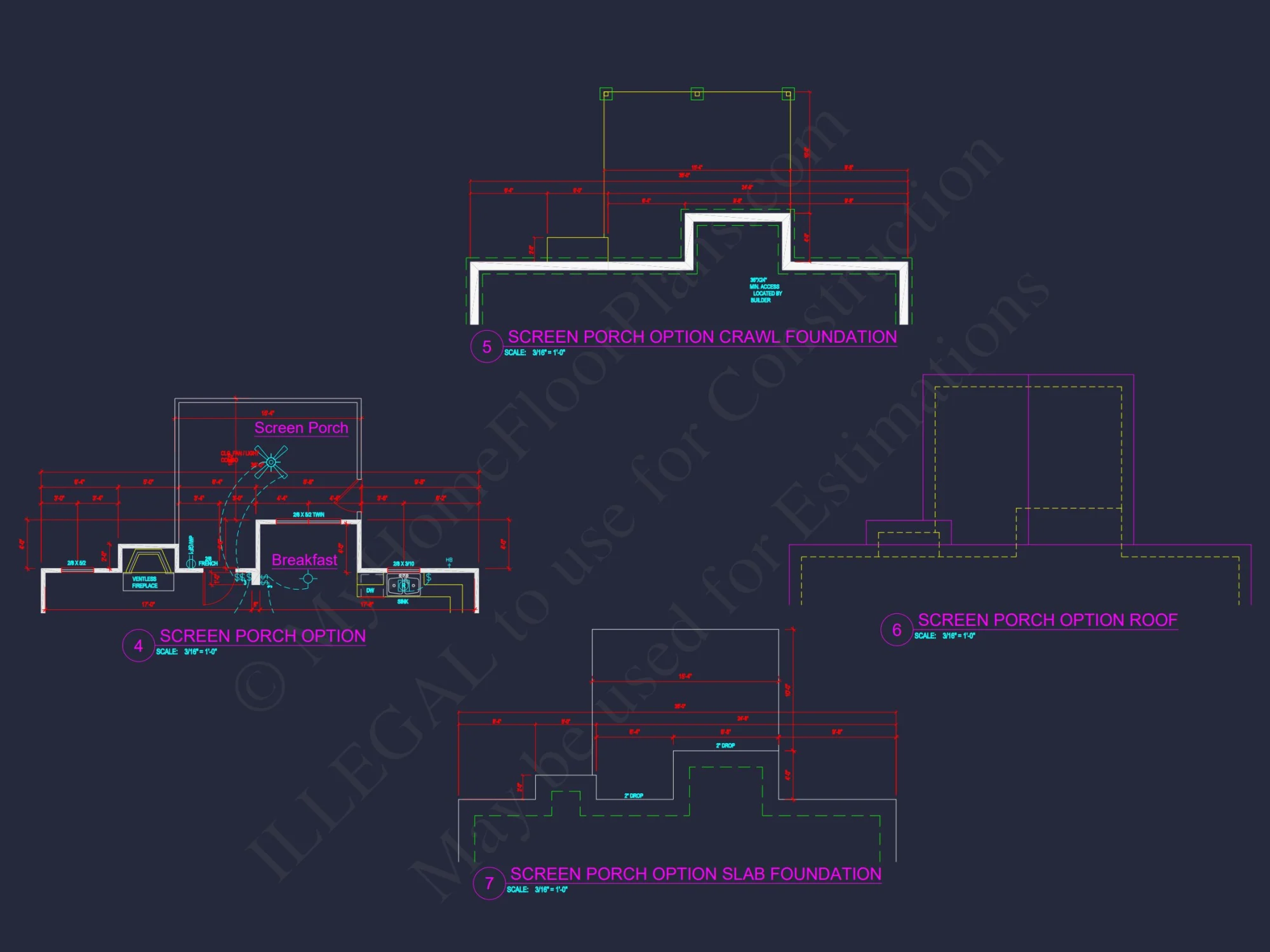 Modern Craftsman house Plan with Flexible Floor Designs and CAD Blueprint