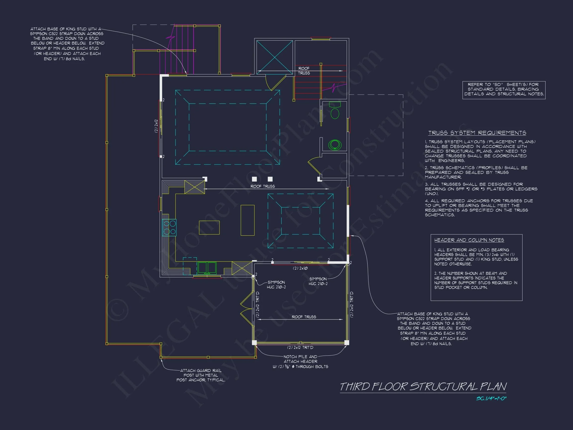 Beach house Architectural Floor Plan with Wrap Around Porch