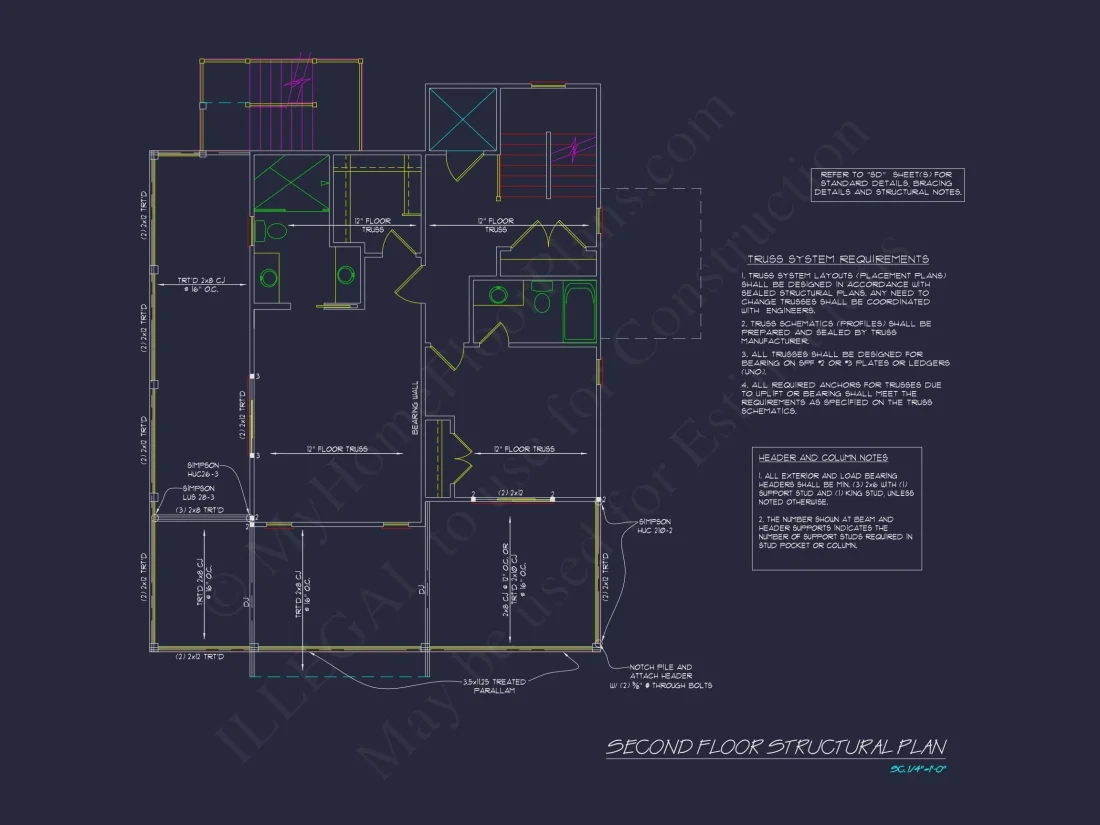 Beach house Architectural Floor Plan with Wrap Around Porch