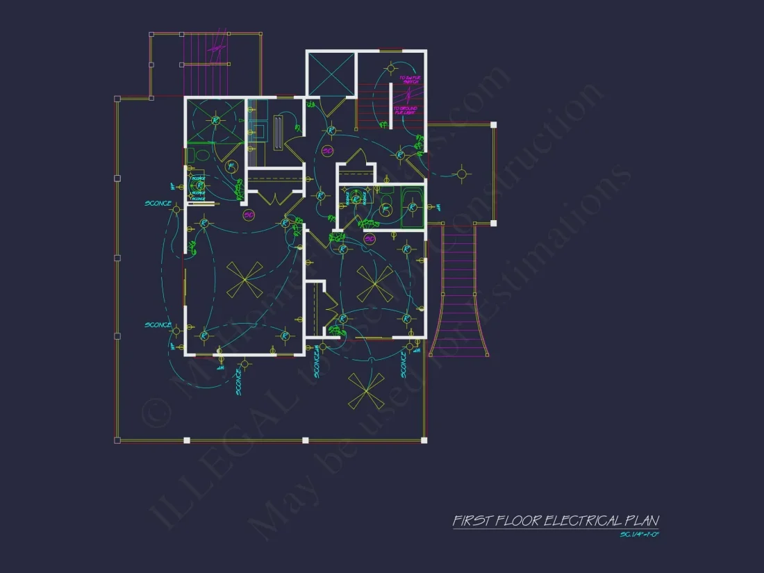 Beach house Architectural Floor Plan with Wrap Around Porch