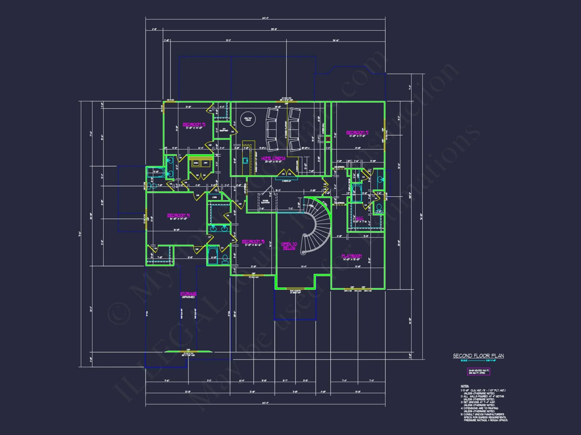 Luxury house Floor Plan with 2 Stories and CAD Designs