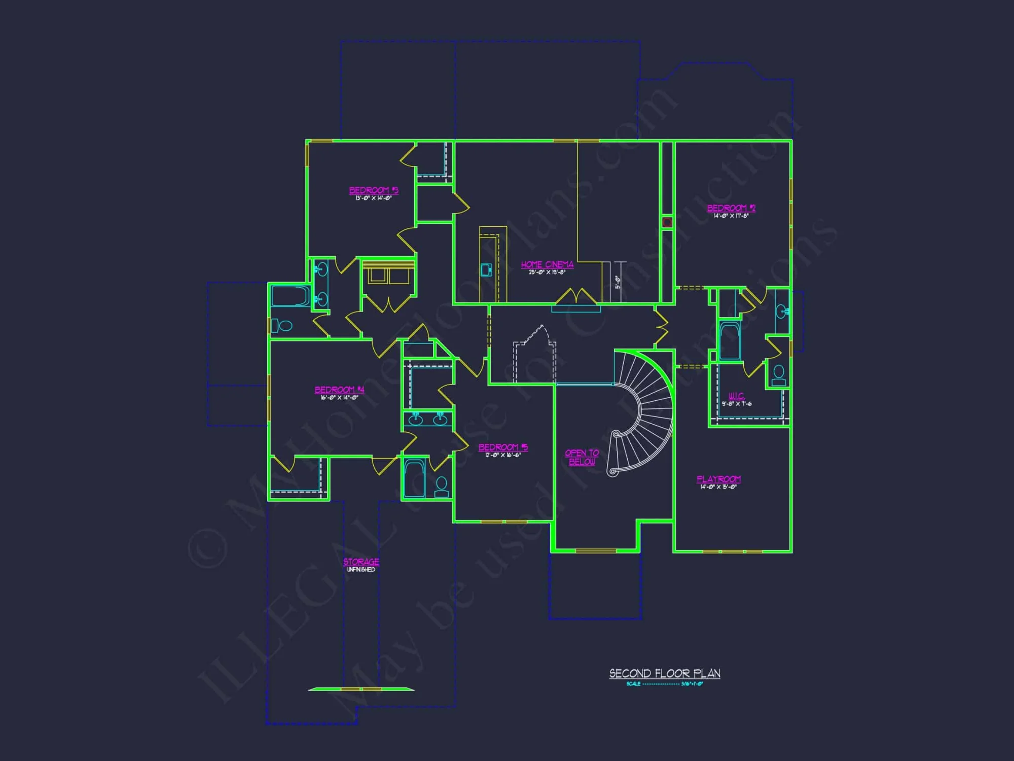Luxury house Floor Plan with 2 Stories and CAD Designs