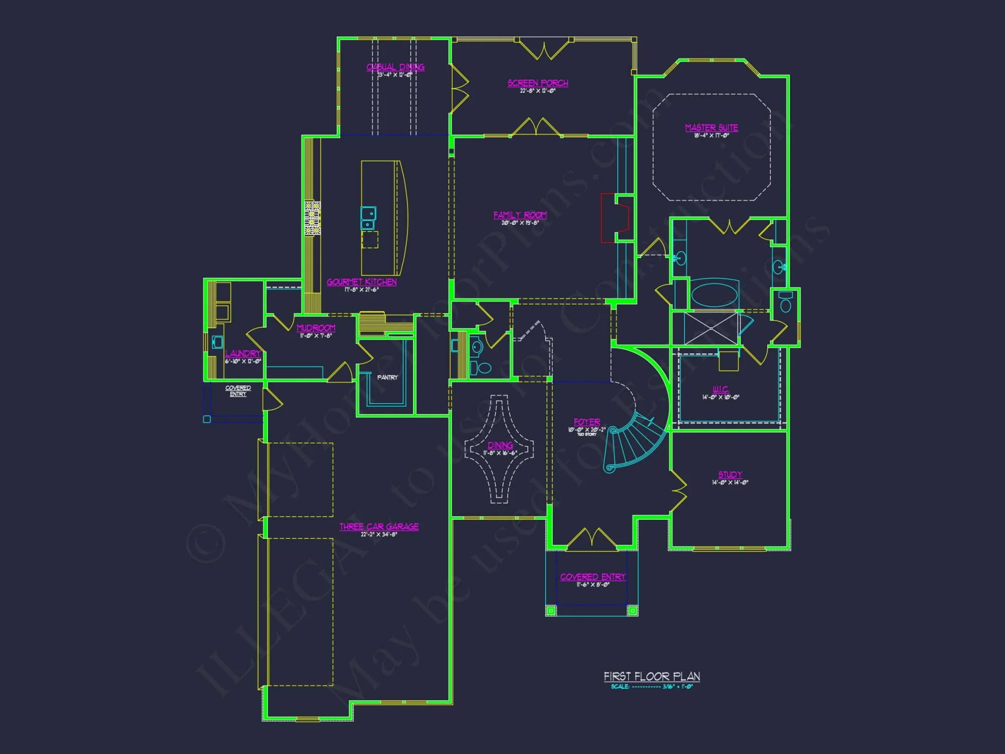 Luxury house Floor Plan with 2 Stories and CAD Designs