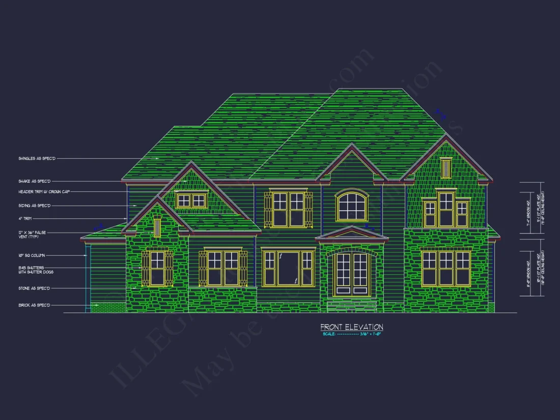 Luxury house Floor Plan with 2 Stories and CAD Designs