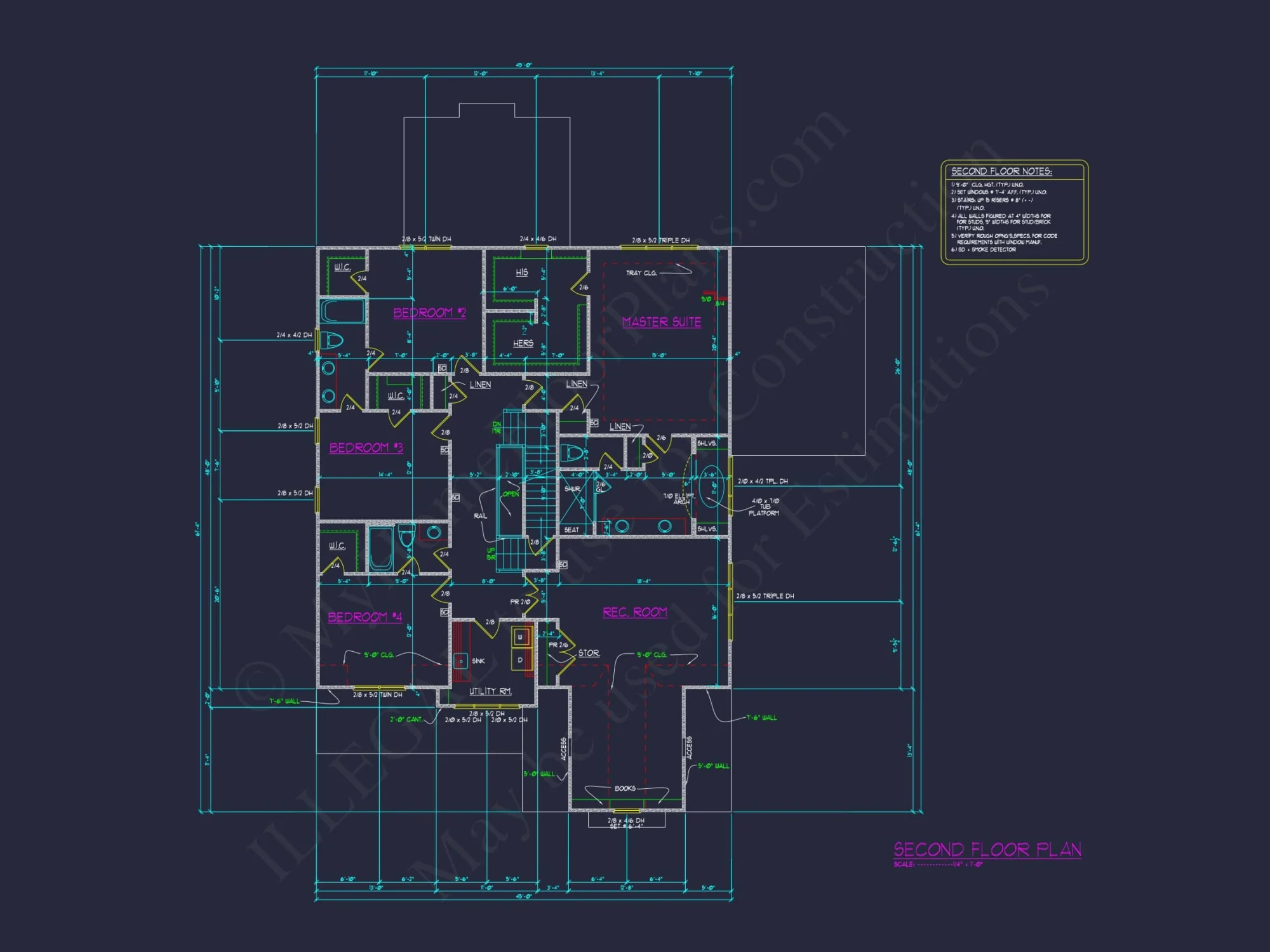 Beautiful 5-Bedroom house Plan with CAD Floor Plans & Designs
