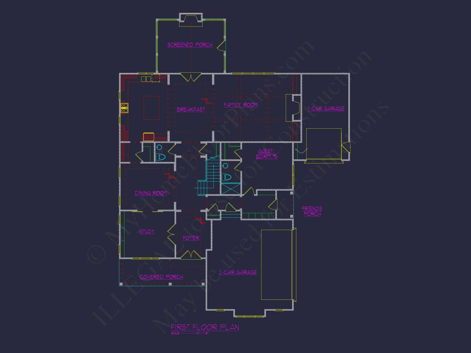 Beautiful 5-Bedroom house Plan with CAD Floor Plans & Designs