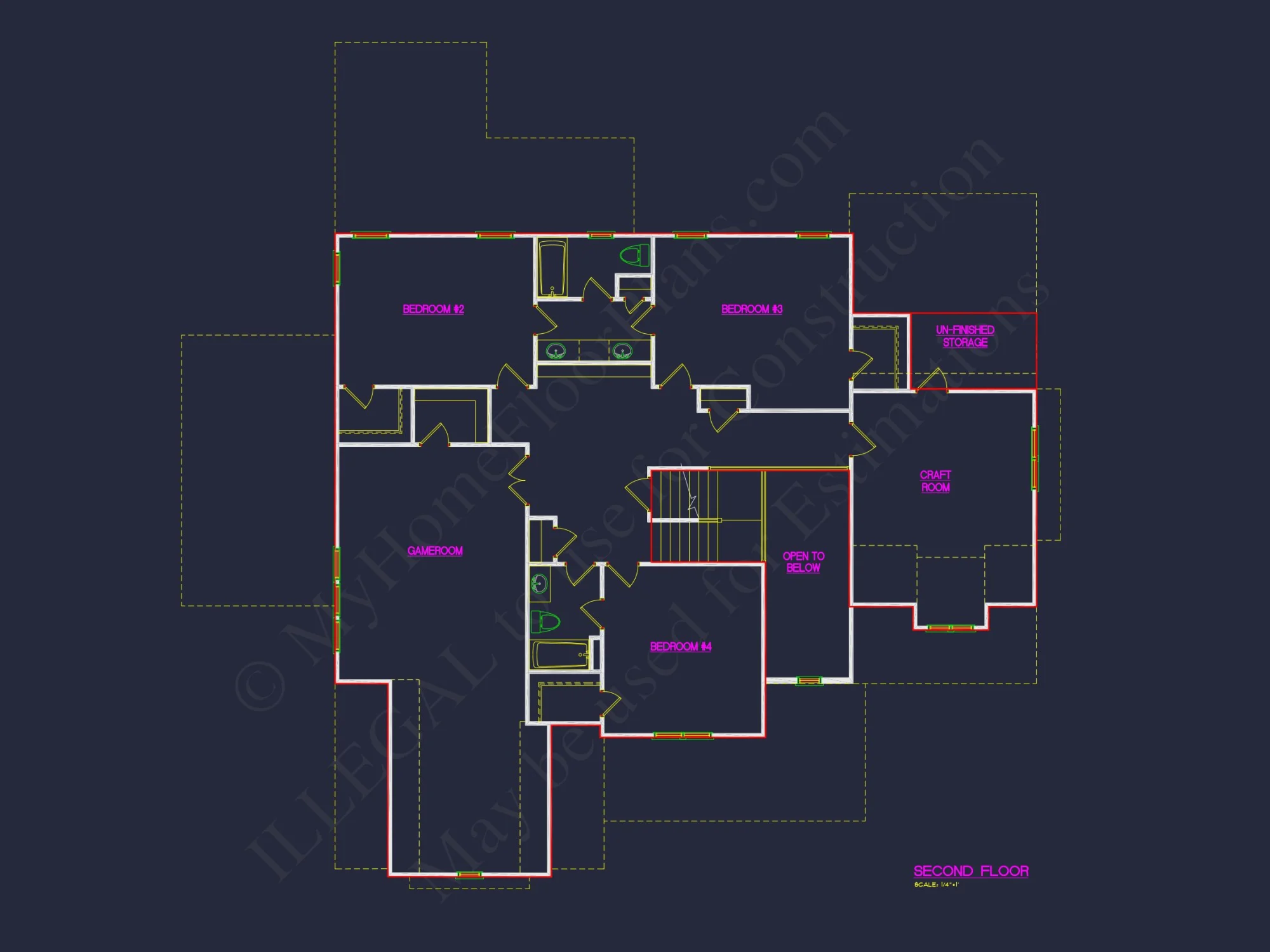 Colonial Farmhouse house Plan with 5+ Baths and Bonus Room