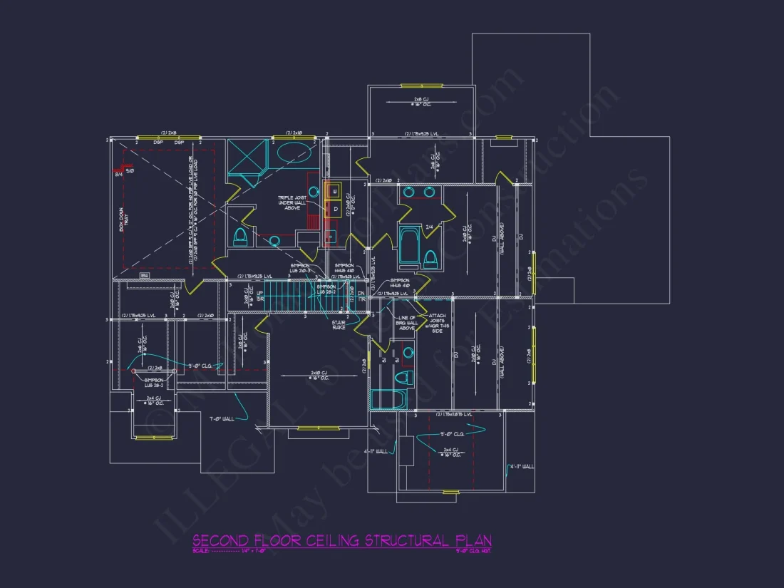 Luxury house Plan with 5 Bedrooms and Detailed CAD Designs