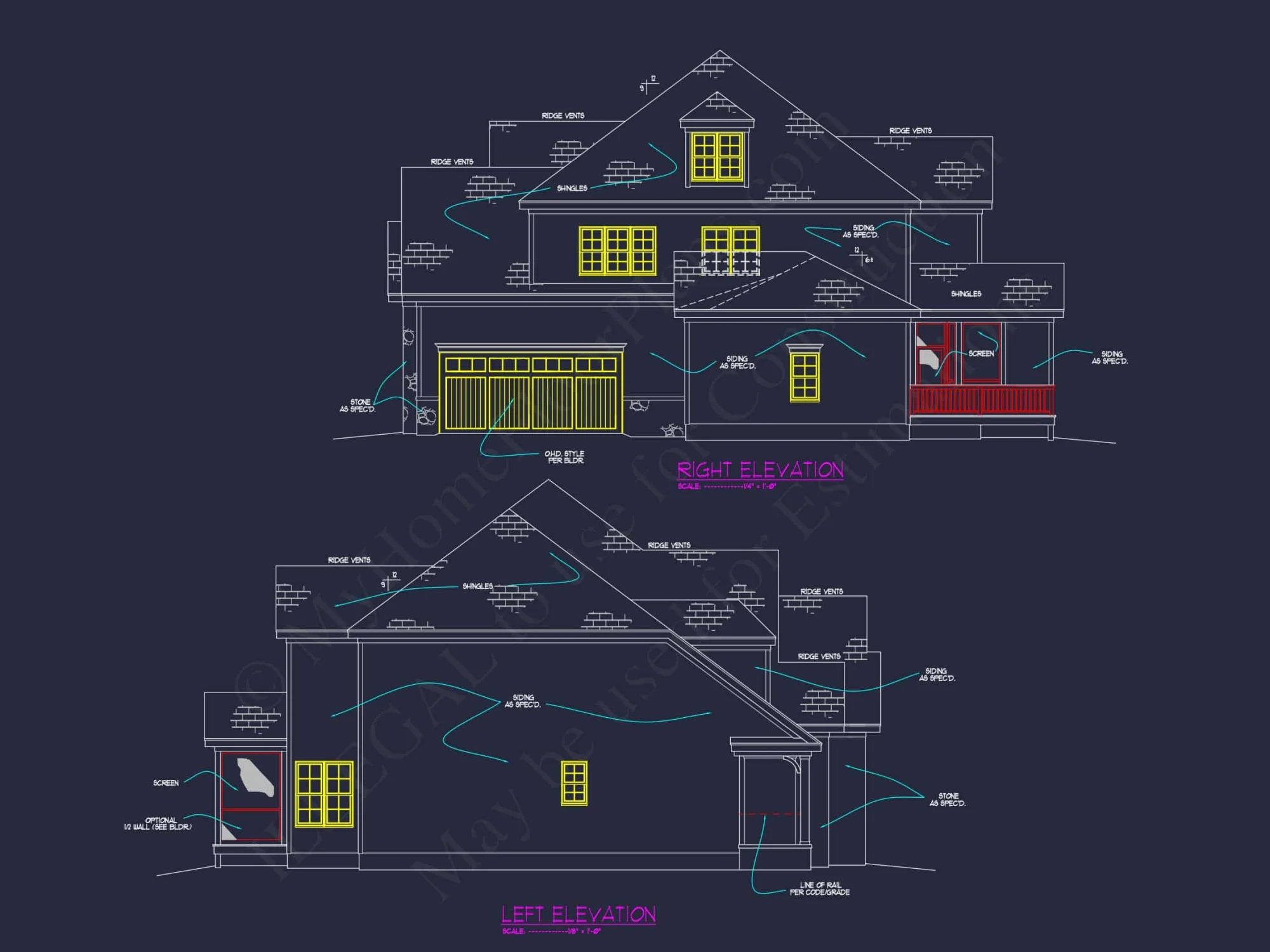 Luxury house Plan with 5 Bedrooms and Detailed CAD Designs