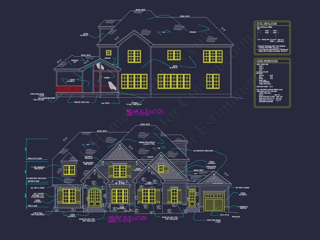 Luxury house Plan with 5 Bedrooms and Detailed CAD Designs