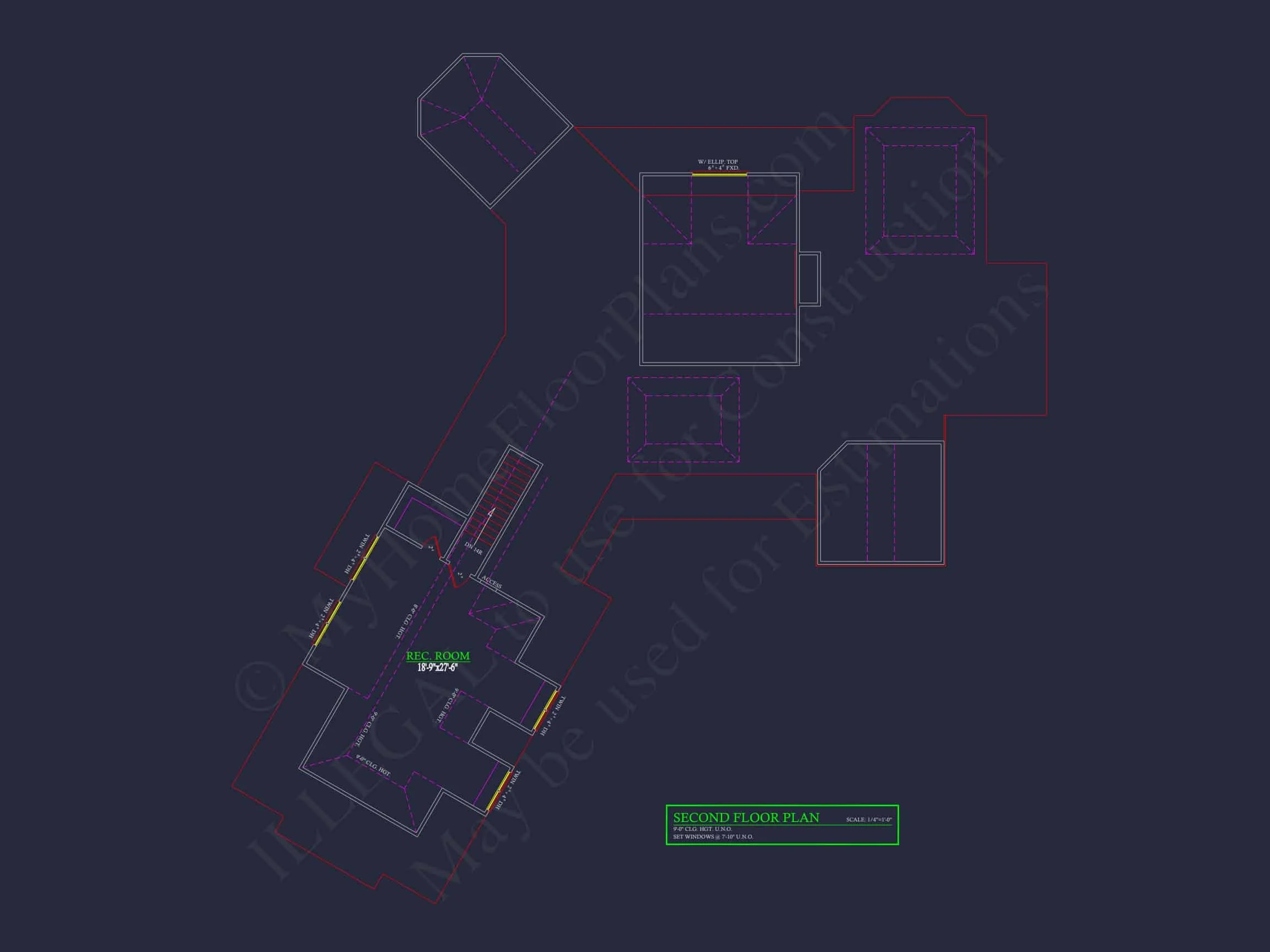 14-2074 HOUSE PLAN - Premium House Plan with 2-Story CAD Blueprints & Designs 6 Premium house Plan with 2-Story CAD Blueprints & Designs