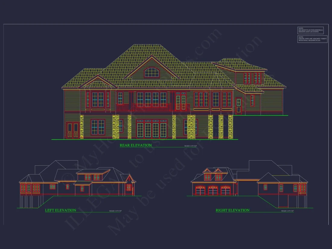 Premium house Plan with 2-Story CAD Blueprints & Designs