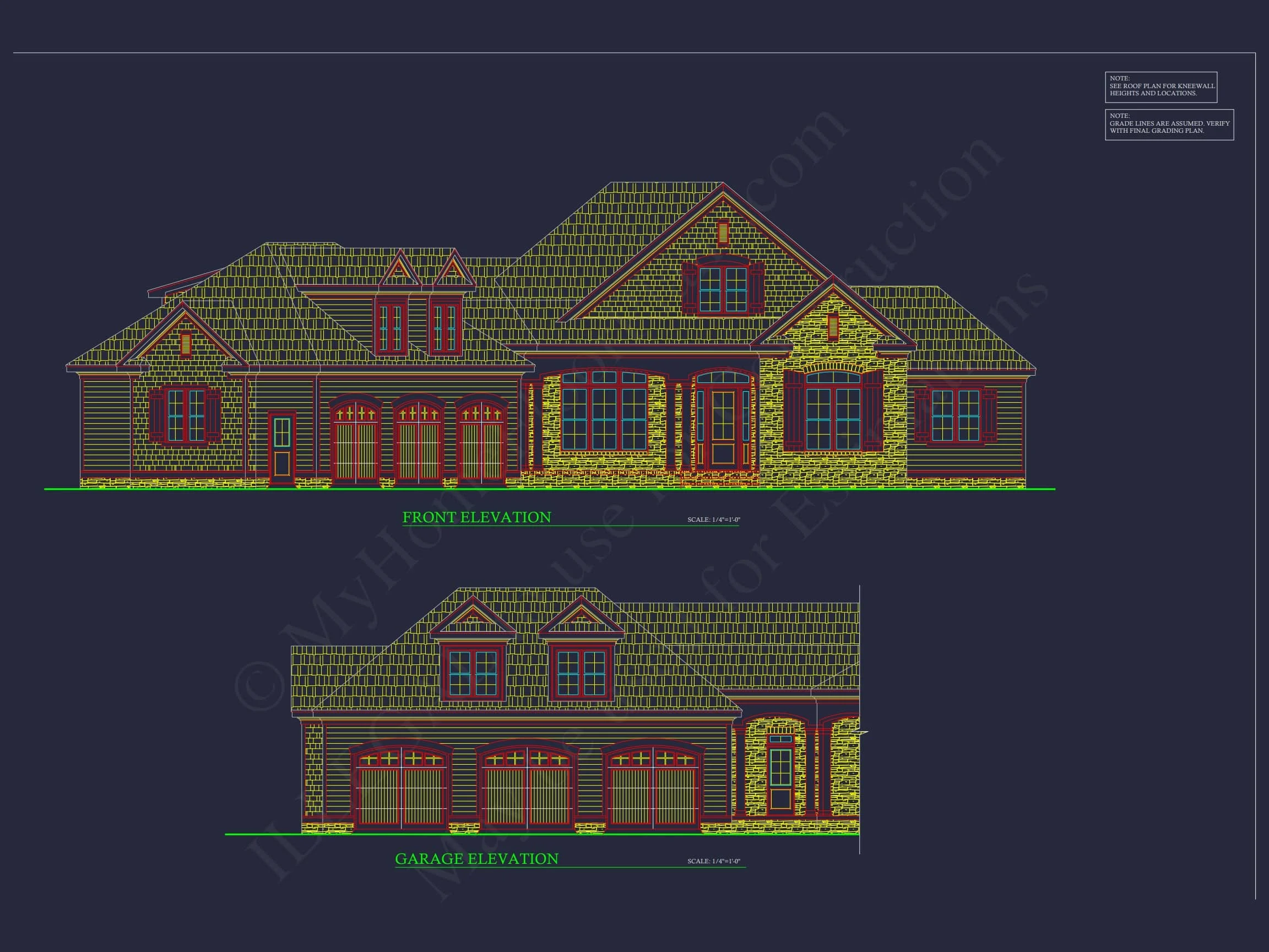 14-2074 HOUSE PLAN - Premium House Plan with 2-Story CAD Blueprints & Designs 2 Premium house Plan with 2-Story CAD Blueprints & Designs