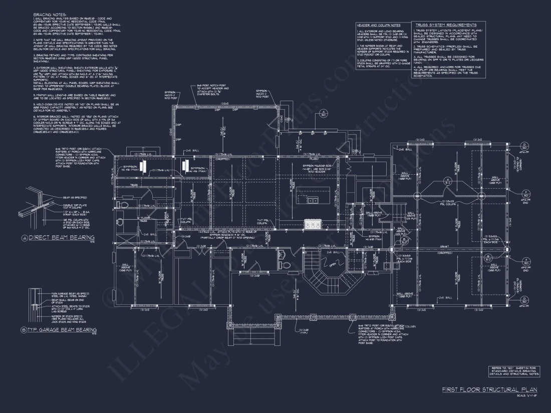 Shingle Style 2-Story house Plan, 6 Bed, 4693 Sq Ft Floor Plan