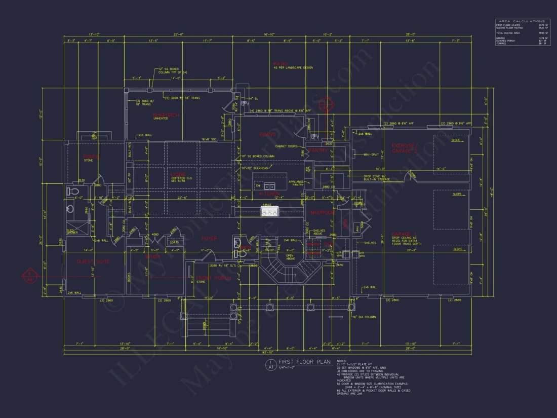 Shingle Style 2-Story house Plan, 6 Bed, 4693 Sq Ft Floor Plan