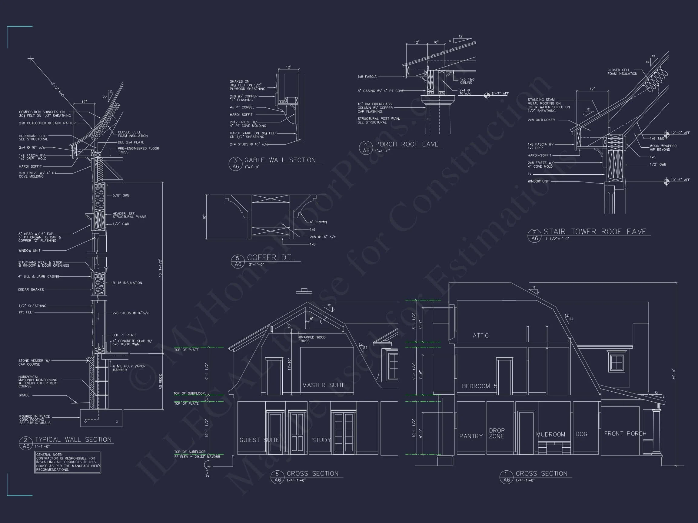 14-2016 HOUSE PLAN - Shingle Style 2-Story House Plan, 6 Bed, 4693 Sq Ft Floor Plan 5 Shingle Style 2-Story house Plan, 6 Bed, 4693 Sq Ft Floor Plan