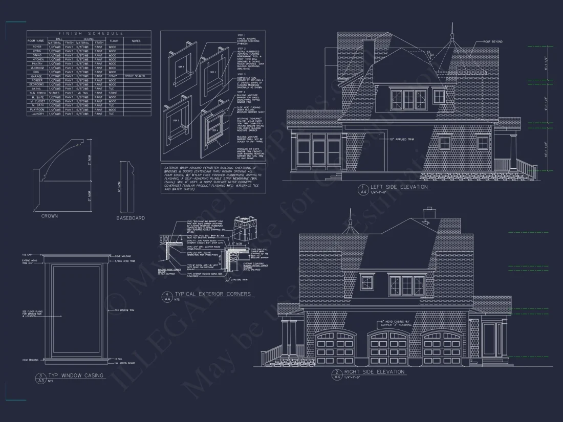 Shingle Style 2-Story house Plan, 6 Bed, 4693 Sq Ft Floor Plan