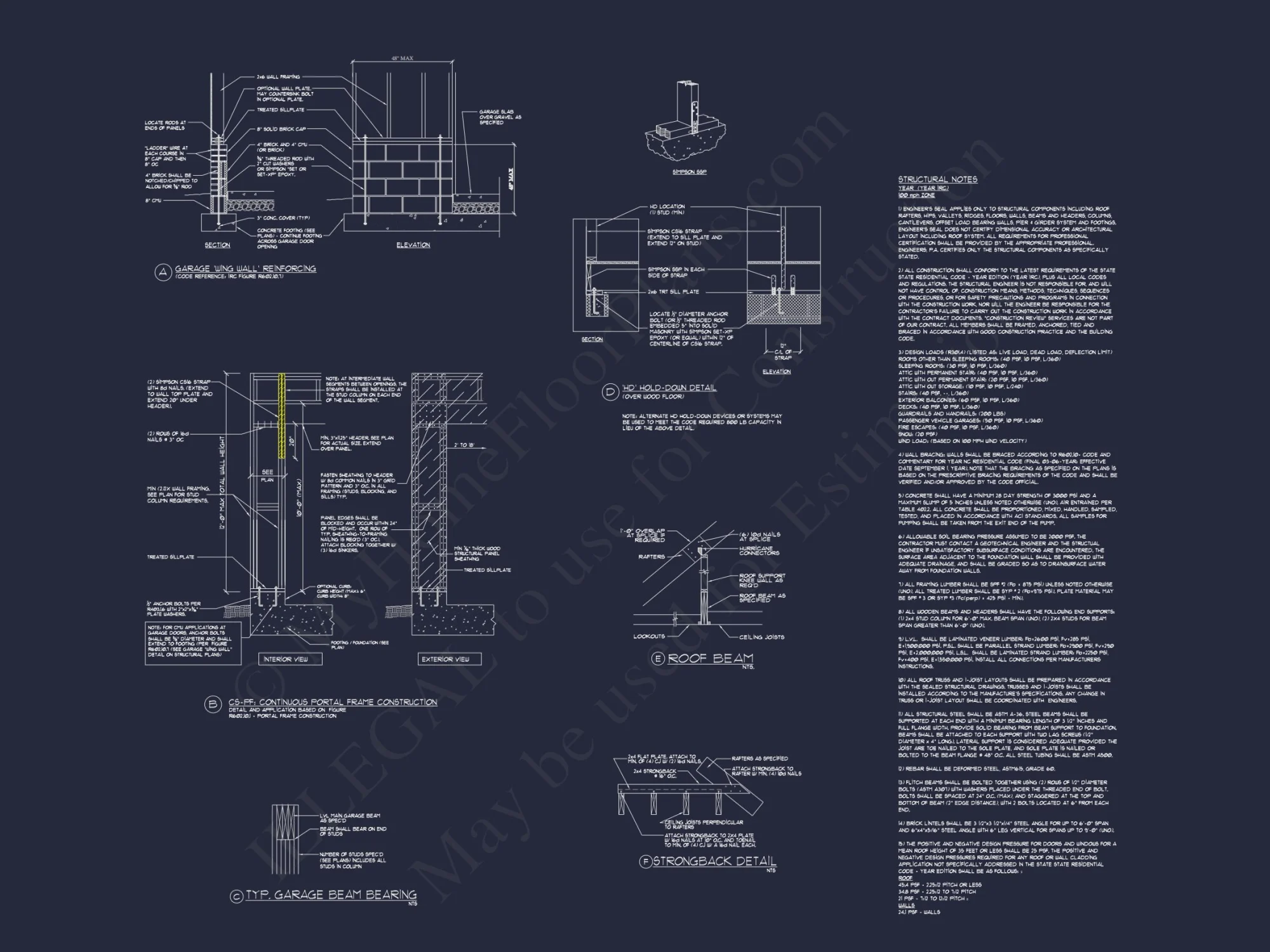 Modern Floor Plan with CAD Designs for 2-Story house Blueprints