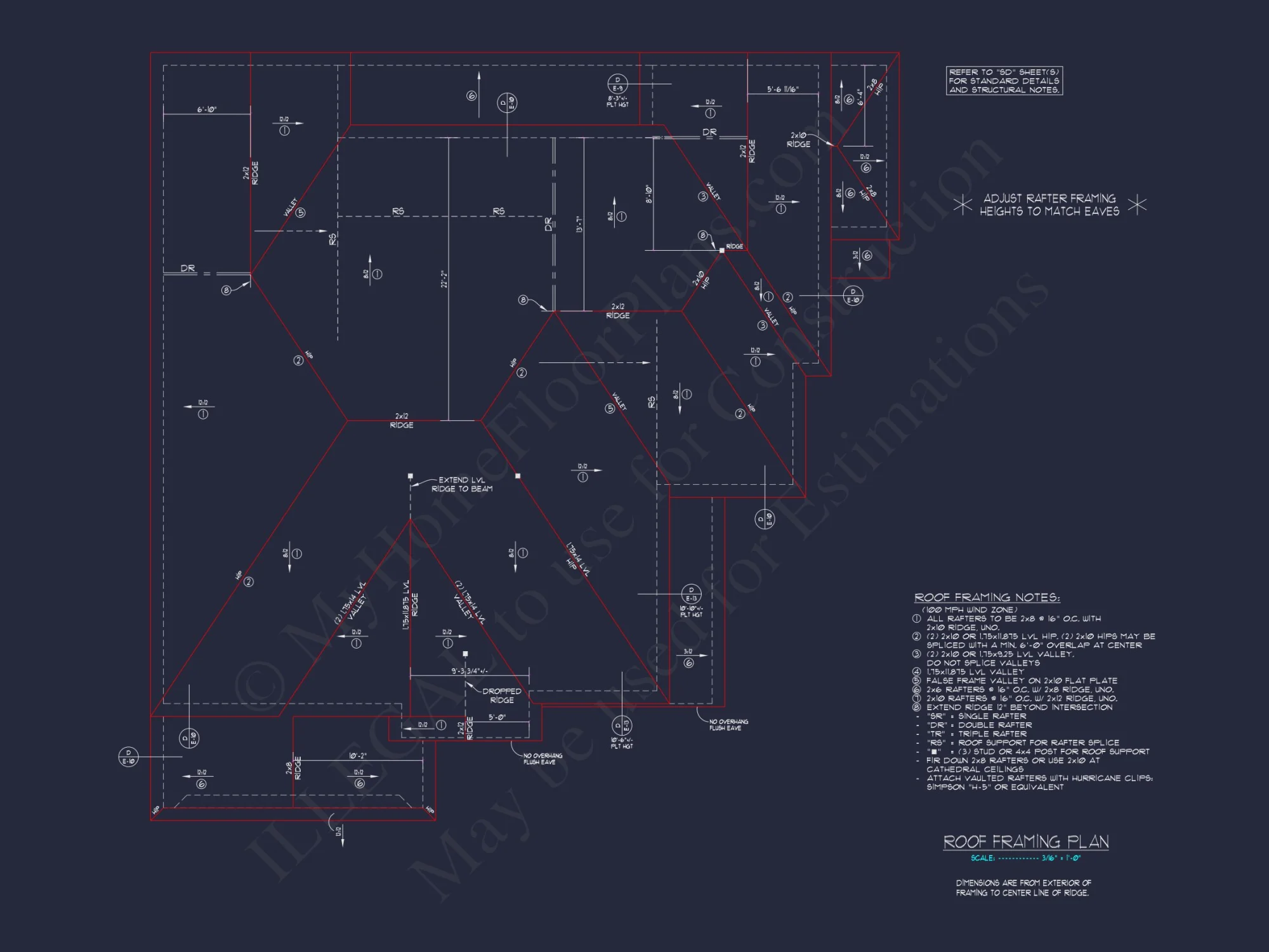 Modern Floor Plan with CAD Designs for 2-Story house Blueprints