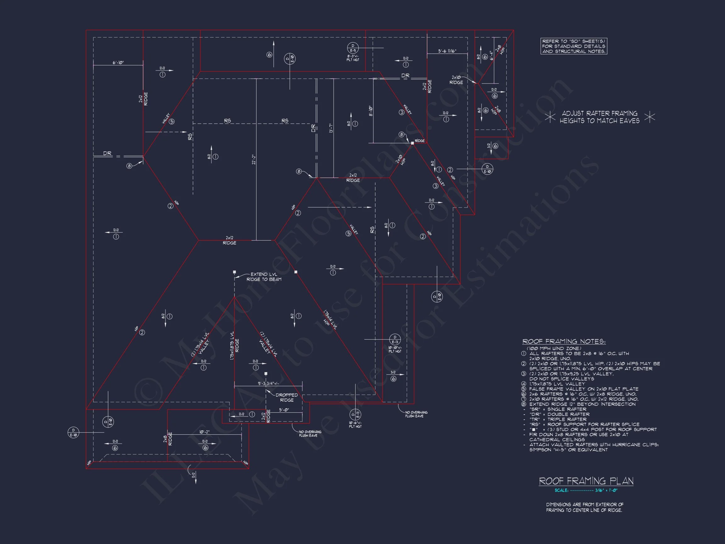 14-1991 HOUSE PLAN - 4-Bed, 5-Bath, 4157 SF Modern Craftsman House Plan 43 Modern Floor Plan with CAD Designs for 2-Story house Blueprints